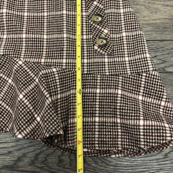 Houndstooth Plaid Asymmetrical Trumpet Skirt Small - Picture 7 of 11